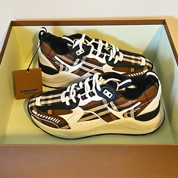 Burberry Mens Sean Vintage Check Canvas Fashion Sneakers Size 41/ 8 US - Picture 5 of 16